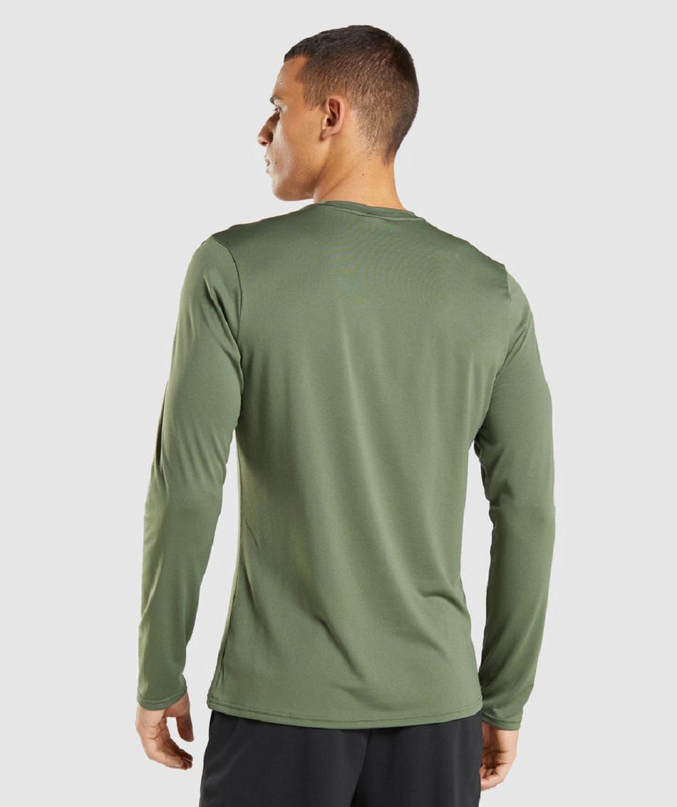 Long Sleeve Gymshark Arrival Hombre Verde Oliva | CO 3486HAP